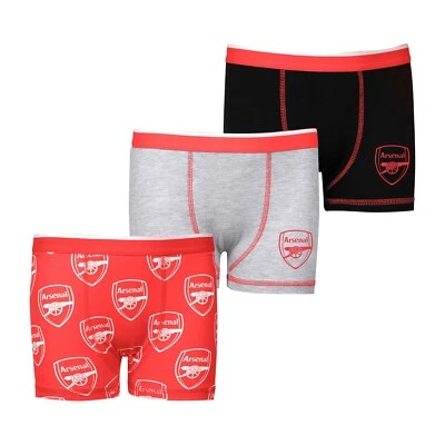 Arsenal F.C. Boys Boxer Shorts | Boys Boxers Pack of 3 | Arsenal Gifts For Boys - Image 1 of 4