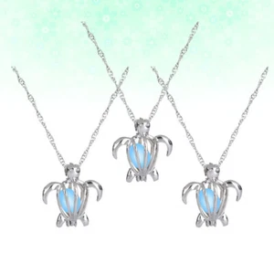 3 Pcs Glowing Locket Pendant Turtle Necklace Pendant Glow The Dark Locket - Picture 1 of 11