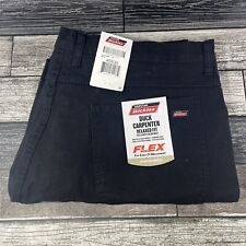 Dickies Mens Flex Relaxed Fit Duck Carpenter Pants Size 40x30 Black NEW