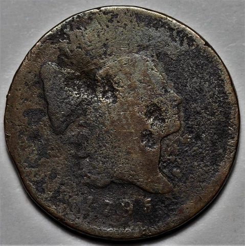 1795 Liberty Cap Half Cent - Lettered Edge - US 1/2c Copper Penny Coin - L36 Cover