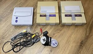 Super Nintendo SNES Console Lot For Parts/Repair SNES Mini Jr, Controller, Cords