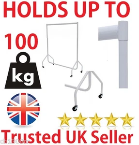 *SUPER Heavy Duty WHITE Clothes Rail Storage Hanging Display 2ft 3ft 4ft 5ft 6ft - Picture 1 of 3