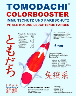 TOMODACHI COLORBOOSTER Koifutter Schwimmfutter Wachstumsfutter Farbschutz Koi Colorbooster 6mm 10kg