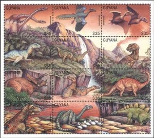 Guyana 1996 Dinosaurs/Prehistoric Animals/Reptiles/Nature 12v sht (s1419k) - Picture 1 of 1