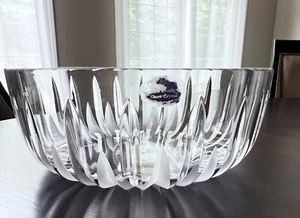 Vintage Royal Doulton Carnegie Glass Crystal 9" Salad Fruit Bowl Czech Republic - Picture 1 of 3