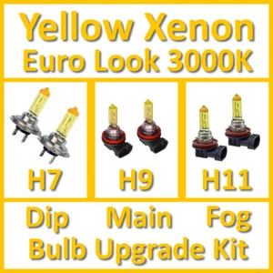 Warm White 3000K Yellow Xenon Headlight Bulb Set Main Dip Fog H7 H9 H11 Kit - Picture 1 of 1