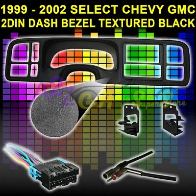 99-2002 GM CAMIÓN Y SUV DOBLE DIN COCHE RADIO TEXTURIZADO INSTALACIÓN TABLERO KIT DP-3002TB Foto 1 de 3