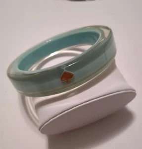 kate spade Lucite Bangle Bracelet Turquoise Blue designer new NY logo jewelry - Picture 1 of 3