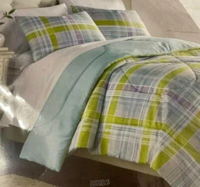 Shavel Home Products 3 Pc. Seersucker Comforter Set, Summer Plaid, Full Queen - Image 1 of 2