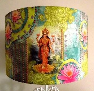 Pantalla de lámpara Ganesh, Diosa Lakshmi sombra de luz hindú, shabby chic, regalo gratuito - Imagen 1 de 6