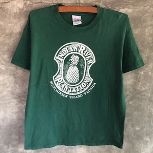 Free Shipping!! Vintage T Shirt Indian River Plantation Green 90s Tee USA Size L - Picture 1 of 4