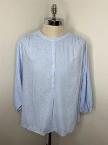 Aritzia Wilfred Free Oversized Shirt Large Light Blue Organic Cotton Tunic Top - Picture 1 of 10