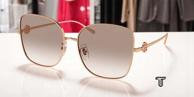 Gafas de sol para mujer TORY BURCH TY6106D 335313 oro rosa claro grado Lt marrón 60 mm Foto 1 de 2