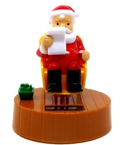 New Solar-Powered Christmas Rocking Santa with List - Picture 1 of 3