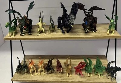 Mini boneco de dragão de plástico fantasia brinquedo estatueta lote de 18 - Imagem 1 de 3