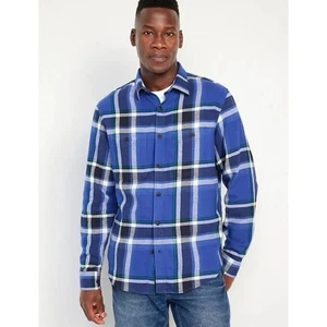 Old Navy Blue Plaid Men's Shirt, XL - Picture 1 of 5