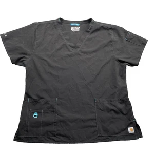Carhartt Scrub Top Women XL Modern V-Neck Medical Professional Uniform Workwear - Picture 1 of 10