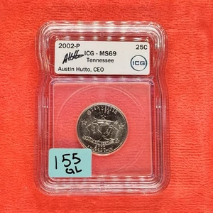2002-P ICG MS69 TENNESSEE State Quarter Business Strike 25C AUSTIN HUTTO SIGN. - Picture 1 of 5