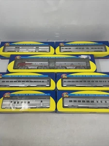 HO Athearn F7A/F7B Locomotora Diesel Diecast Set Santa Fe con 7 Coches de Pasajeros NUEVO - Imagen 1 de 20
