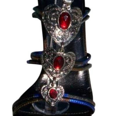 Sandalia Zapato Donald Pliner Peltre Cuero Metálico con Tiras Nueva Piedra Gema $265 Nueva con Etiquetas Foto 1 de 4