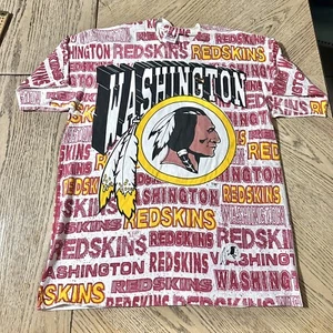 Vintage Washington Redskins Anvil Shirt All Over Print Size Large Single Stitch - Picture 1 of 8