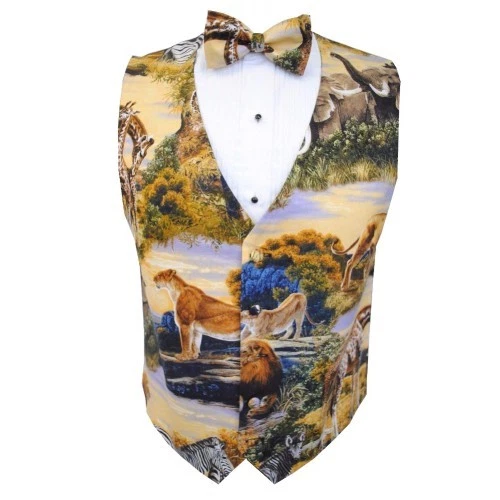 Jungle Safari Tuxedo Vest and Bowtie - Image 1 of 1