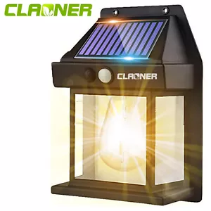 CLAONER LED Solar Wall Lights PIR Motion Sensor Outdoor Garden Security Lamp - Picture 1 of 11