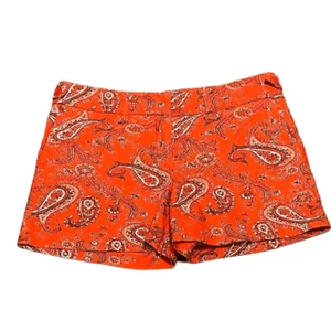Willi Smith Women’s Orange Paisley Shorts, Size 4 - Picture 1 of 9