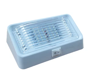12V ANNEXE LIGHT & SWITCH CLEAR LENS - WHITE CARAVAN RV INTERIOR/EXTERIOR PARTS - Picture 1 of 3