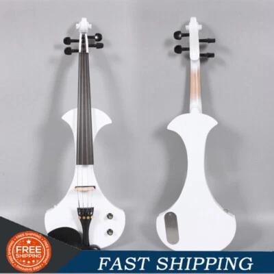 White Electric Violin 4/4 Solid wood Nice Tone Bow Ebony Fittings Free Case - Image 1 of 4