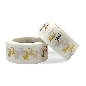 Sticker Roll With 500 Gold Thank You Transparant Stickers Gift Wrapping Stickers - Picture 1 of 4