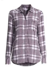 Equipment Women Brett Button-Up Shirt Crepe Diamond Motif NWTO - Picture 1 of 6