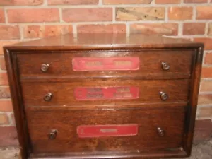 Jugendstil Besteckschrank Besteckkasten um 1900 eiche 3 Schubladen - Bild 1 von 22