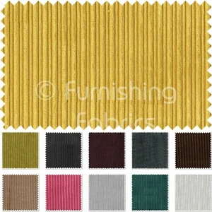 Thin Stripes Soft Velvet Cord Plain Fabric Upholstery Sofa Curtain Furnishings - Picture 1 of 47
