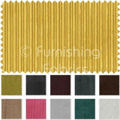 Thin Stripes Soft Velvet Cord Plain Fabric Upholstery Sofa Curtain Furnishings - Image 1 of 3