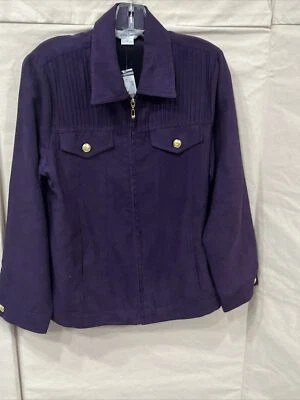 Chaqueta Drapers and Damons Cremallera Mediana Púrpura Terciopelo NUEVA Foto 1 de 4