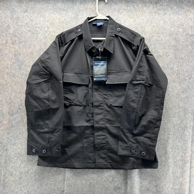 Propper Jacket Men Large Ripstop Black Button Down Polyester Combat Police - Image 1 of 4