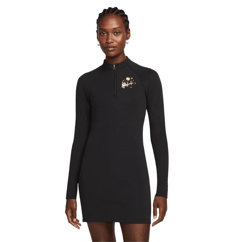 Womens Size S Nike Sportswear Floral Logo Bodycon Short Dress DQ3537-010 (Ts