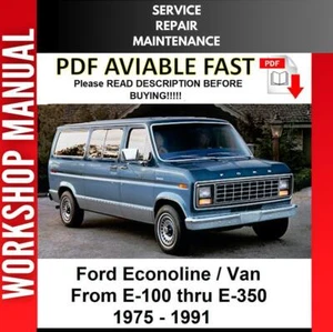 FORD ECONOLINE E-250 E-350 1987 1988 1989 1990 SERVICE REPAIR WORKSHOP MANUAL - Picture 1 of 1