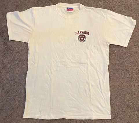 Men's Champion NCAA Ivy League Harvard Crimson White T-Shirt Large Cover