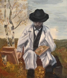 1985 Post impressionist oil painting portrait signed - Picture 1 of 12