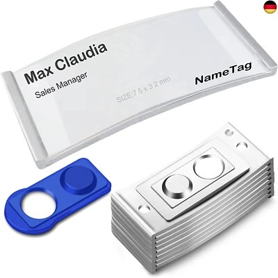 FIVAVA 10 STÜCK Namensschilder für Kleidung, Namensschild mit 2 Starkem Magnet,