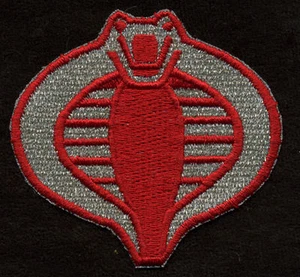 GI Joe Cobra Commander Crimson Guard Small 3 "Silver & Red Embroidered Patch - Imagen 1 de 3