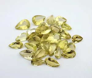 Lote de 7 piedras preciosas sueltas corte pera limón natural 13x19-18x25 mm 104 ct - Imagen 1 de 4