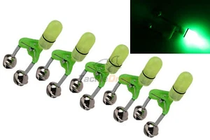 5x LED Night Fishing Bite Bait Alarm Twin 2 Bells Light Rod Tip Clip Alert Ring - Picture 1 of 5