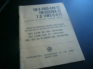 TM 9-1005-249-12 techinical Manuel rifle carabine calibre 5.56 M16 USAF - Picture 1 of 11