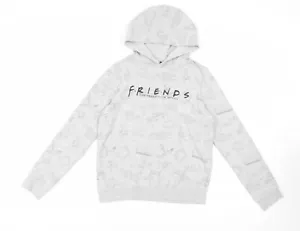 Friends Girls Grey Geometric Cotton Pullover Hoodie Size 14 Years Pullover - Picture 1 of 10