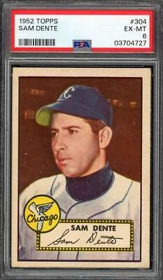 1952 Topps 304 Sam Dente PSA 6 03704727 - Image 1 of 2