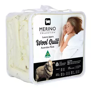 100% Australian Made Merino Collection 500GSM/700GSM Luxury Wool Quilt Cream - Picture 1 of 3