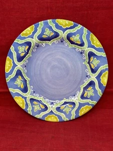 Laurie Gates Moroccan Floral Melamine Boho Moroccan 11" Dinner Plate Blue - Picture 1 of 6